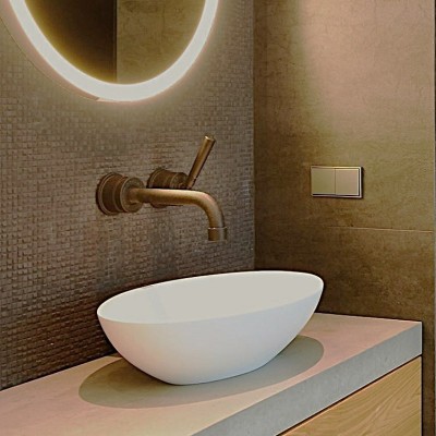 Vasque ovale à poser en résine solid surface 55X30