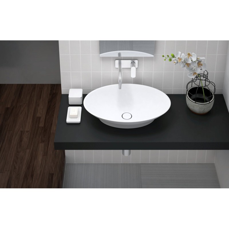 Vasque ovale en résine solid surface  62 x 41 H 13 cm