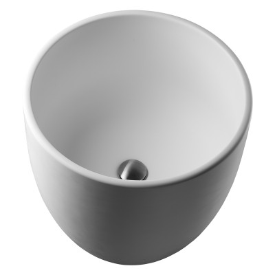 Vasque en forme de bol en résine solid surface blanc mat à poser