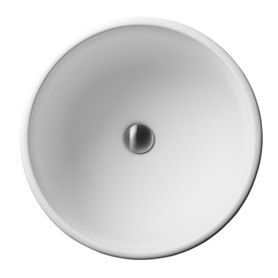 Vasque en forme de bol en résine solid surface blanc mat à poser