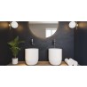 Double vasques en résine solid surface en forme de bol. Idéale pour un hôtel ou un restaurant
